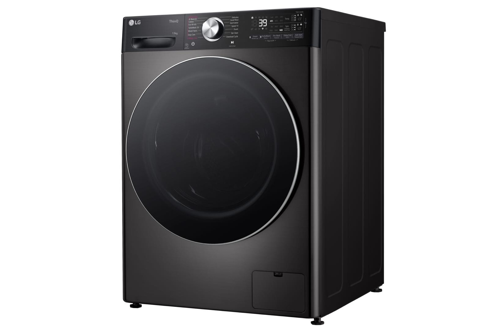 LG 13kg AI DD™ ezDispense™ Washing Machine, Platinum Black, F4Y913BCTA1